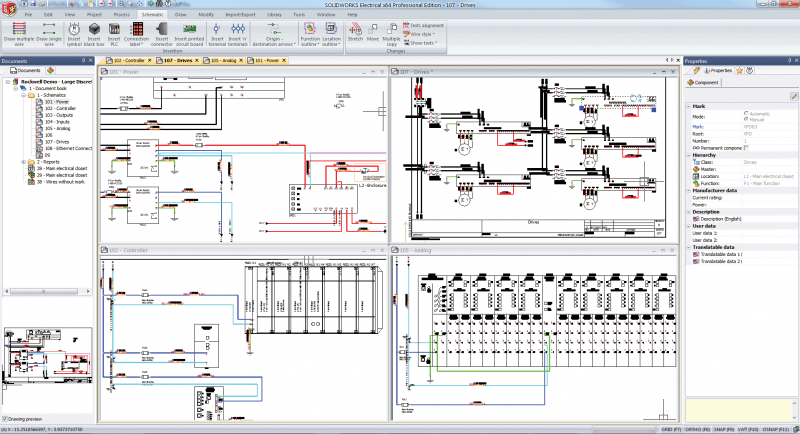 screenshot of SolidWorks Electrical Schematics